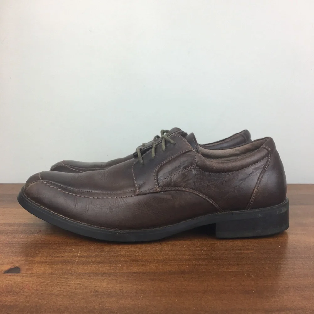 Fratelli Select Men’s Dress Shoes Almond Toe Size 9M Brown Genuine Leather.